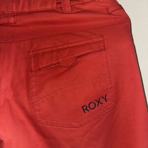 Roxy vintage red DryFlight ski pants.